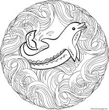 Animal mandala is painting and drawing game for adults! Dolphin Mandala Animal Coloring Pages Printable Coloring Home