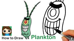 Draw small circles on the body of the sponge to indicate the pores of the sponge. How To Draw Plankton Spongebob Squarepants Youtube