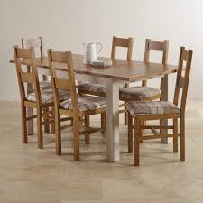 Merax farmhouse style kitchen table set, 5 piece wooden dining table set, rectangular table and 4 high back chairs for small space (grey) 4.5 out of 5 stars 67 $319.99 $ 319. Eiche Erweitern Esstisch Und 4 Stuhle Alle Zimmer In Einem Haus Das Esszimmer Fu Rustic Oak Dining Table Solid Oak Dining Table Dining Table Design Modern