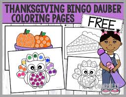 Thanksgiving Bingo Dauber Coloring Pages Free Printable Bingo Dauber Thanksgiving Bingo Coloring Pages