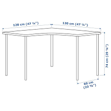 Linnmon Adils Corner Table Black Brown Silver Color 47 1 4x47 1 4 Ikea Corner Table Ikea Ikea Corner Desk