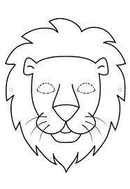 Okul Oncesi Aslan Maske Kalibi Hayvan Sablonlari Boyama Sayfalari Maskeler