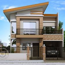 The master bedroom is housed in a loft on the second floor. Modern House Designs Series Mhd 2014010 Pinoy Eplans Two Story House Design House Front Design Small House Design