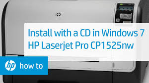 Download the latest drivers, firmware, and software for your hp laserjet pro cp1525n color printer.this is hp's official website that will help automatically detect and download the correct drivers free of cost for your hp computing and printing products for windows and mac operating system. Installing Your Hp Printer Using A Cd In Windows 7 Hp Laserjet Pro Cp1525nw Hp Youtube
