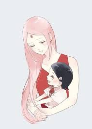 Sakura With Long Hair Sakura And Sasuke Anime Naruto Anime Family