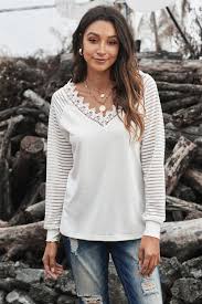 Check spelling or type a new query. Haut A Manches Longues Femme Dentelle Col En V Profond Blanc Chic Modebuy Com