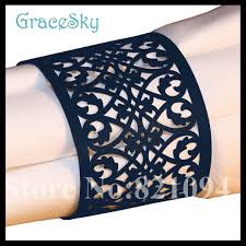 Ronds de serviette solitaire argent mariage cadeau anneaux gravable. 50 Pcs Livraison Gratuite Serviette Boucle Laser Cut Dentelle Conception De Mariage Decoration Papier Rond De Serviette Pour La Fete De Mariage Decoration De Table Aliexpress