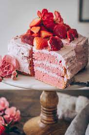 Slice the strawberries and combine them with a little sugar, then let them sit for an hour or so. Pink Strawberry Cake Recipe With Strawberry Icing Klara S Life