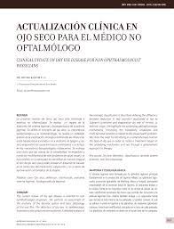 PDF) Actualización clínica en OJO seco para el médico no oftalmólogo
