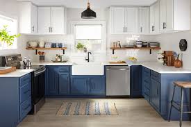 Farmhouse kitchens and farmhouse cabinet doors are trending with over 23,000 searches on pinterest last week alone! Modern Blue Farmhouse Kitchen The Perfect Finish Blog By Kilz