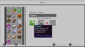 The trident is a weapon that was added in minecraft 1.13. Is There Anything I Can Do To Repair My Trident It Says Too Expensive And I Can T Add Mending Mcpe