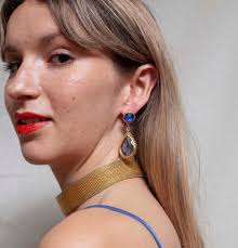 Napier Blue Crystal Drop Earrings