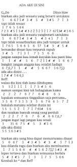 Jika ada koreksi karena kesalahan kami dalam mempublikasikan, dan jika ada saran dan masukan untuk kami, silahkan kirimkan melalui emai: Lirik Dan Chord Lengkap Lagu Lirik Dan Not Angka Pianika Ada Aku Di Sini Dhyo Haw