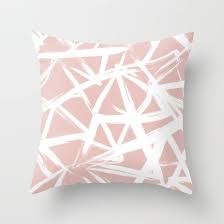 Modern White Abstract Geometric Hand Painted Brushstrokes Pale Blush Pink Blush Pink Throw Pink Throw Pillows Throw Pillows