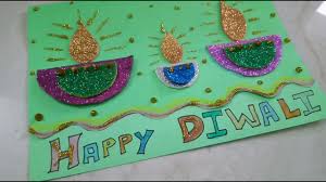 Fun @ diwali card making class! Easy Diwali Card Making Idea With Diyas For Kids How To Craftlas Youtube
