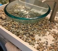 diy river rock bathroom counter