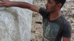 طريقه عمل ورق جدران على الجدار اشتغلنا بسرعه حتى ميطول المقطع Youtube