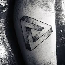 Triangle tattoo triple triangle tattoo three triangles tattoo celtic. 60 Penrose Triangle Tattoo Designs For Men Impossible Tribar Ideas