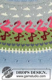Browse and download free cross stitch patterns. Flamingo Parade Drops 201 11 Free Knitting Patterns By Drops Design