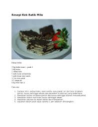 Tuang ke atas kek batik tadi. Resepi Kek Batik Milo