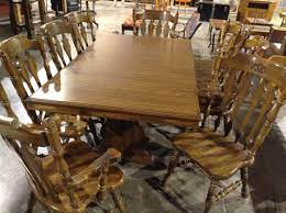 Each piece is made from metal with engineered wood surface details. Lot Vintage Oak Dining Table W 8 Chairs By Cochrane