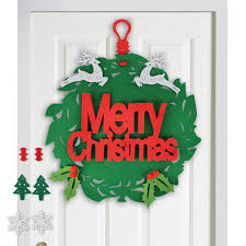 Check out this fantastic collection of christmas door wallpapers, with 36 christmas door background images for your desktop, phone or tablet. Xmas Wreaths Window Decal Wall Hanging Decoration With 8pcs Ornaments Home Decor 16inch Merry Christmas Hanging For Holiday Party Appok Felt Christmas Wreath For Front Door Wreaths