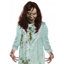 Details About The Exorcist Regan Mask Adult Scary Halloween Costume Fancy Dress