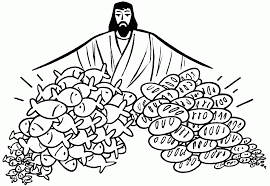 And when he had taken the five loaves and the two . Coloring Pages Jesus Feeds The 5000 Coloring Home