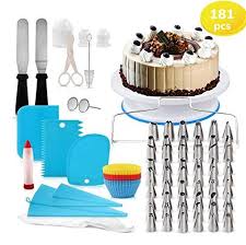 Nifogo Plateau Tournant De Gateau Kit De Patisserie Professionnel 181pcsdouilles Patisserie Ustensile Patisserie Decorati Glacage Gateau Idee Gateau Patisserie