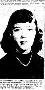 Marriage Announcement for Jerry Loyd to Claud Sharrock