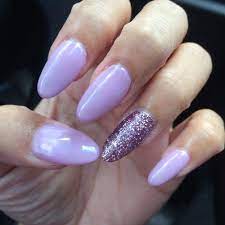 Photo Of Salon Glitter Honolulu Hi United States Another Awesome Job By Laureen This Time I Did Lave Purple Acrylic Nails Purple Nails Light Purple Nails