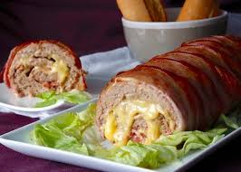 Receta De Pan De Carne Relleno Con 3 Quesos En 2020 Rollo De Carne Relleno Carne Rellena Receta De Pan De Carne