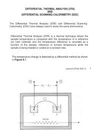 The computer is used to monitor the temperature and regulate the rate at which the temperature of the pans. Lecture 6 Dta Amp Dsc01 Differential Scanning Calorimetry Thermal Analysis