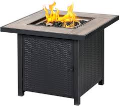 Bali Outdoors Propane Gas Fire Pit Table 30 Inch 50 000 Btu Square Gas Firepits With Fire Glass