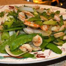 Stir Fried Shrimp Pea Pods Recipe Yummly Recipe Oriental Dishes Fried Shrimp Asian Recipes