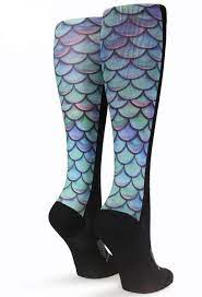 Black Otc Mermaid Teal Compression Socks Nurse Compression Socks Graduated Compression Sock