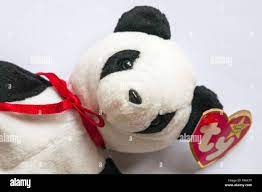 Fortune The Panda Ty Beanie Baby Set On White Background Stock Photo Alamy