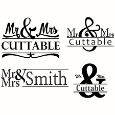 Mr And Mrs Wedding Split Cuttable Designs