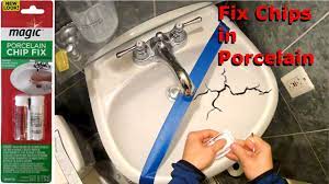 One drop of a heavy object can leave you if, on the other hand, you've chipped a piece off of a solid porcelain sink, and you still have the piece, a quick repair is possible with a clear epoxy glue. How To Fix A Crack In A Porcelain Sink Youtube