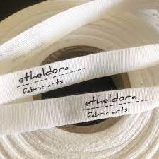 Custom Printed White Or Natural Cotton Ribbon Twill Tape By The Yard One Or Two Color Imprint 30 Or 50 Yards Printing On Fabric Printing Labels Prints