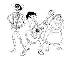 Download and color all of our coco coloring pages for free, and have a musical day. Coco Free Coloring Pages Book Pdf To Printable Coloring For Miguel Plays The Guitar With Hector And Mama Coco Pictures Ecolorings Info