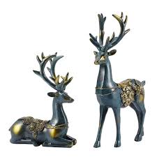 Your interior deer stock images are ready. Christmas Reindeer Mantel Decor Figurines And Statues Set Of 2 Pcs Reindeers Deer Statue Nordic European Style Resin Figurine Sculpture For Table Top Home Living Room Decoration Imitation Bronze Walmart Com