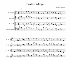 Careless whisper sheet music for piano alto saxophone guitar. Careless Whisper Sheet Music Composed By Arap Jp Madison Wii Theme Song French Horn Transparent Png Download 994551 Vippng