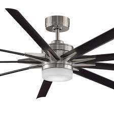 Brushed Nickel And Black Blades Fanimation Odyn 84 Dc Industrial Ceiling Fan With 18w Led Light And Remote Control Ceiling Fan Industrial Ceiling Fan Ceiling Fan Design
