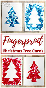 Making a christmas card is a fun and entertaining activity with an emphasis on creating a keepsake with sentimental value. Reverse Fingerprint Christmas Tree Cards Rhythms Of Play