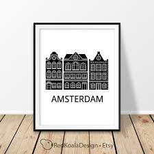 dutch print amsterdam print the netherlands holland black etsy city prints black and white city dutch house