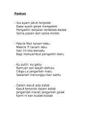 Malam ini merupakan malam pertama d & l sebagai suami istri. Pantun