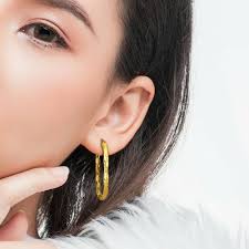 Mimi & Max 48x25mm Oval Twist Hoop Earrings in Yellow Plated Silver