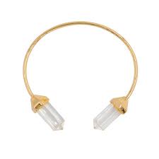 Natural Crystal Charm Bangles Hexagonal Prism Gold Plated Alloy Bracelets Women Adjustable Cuff Bracelets Fashion Jewellery Bangle Size Chart Amber