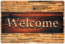 Amazon De Deco Mat Welcome Holz Braun Rutschfeste Fussmatte Turmatte 40 Fussmatte Apfel